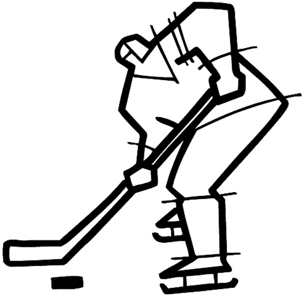 Hockey player vinyl sticker. Customize on line. Sports 085-1464